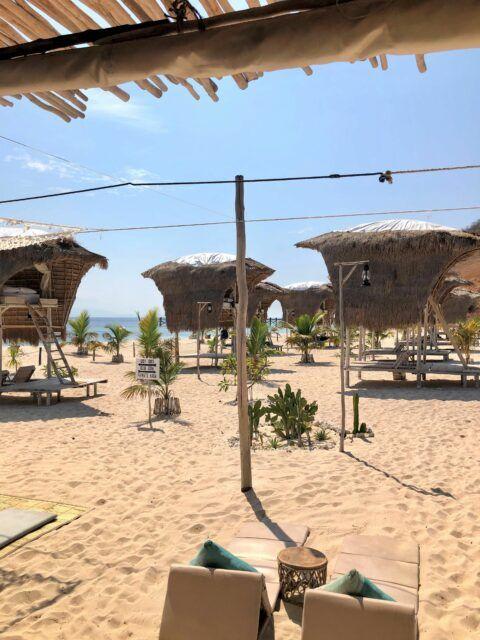 Blick auf die Beach Huts